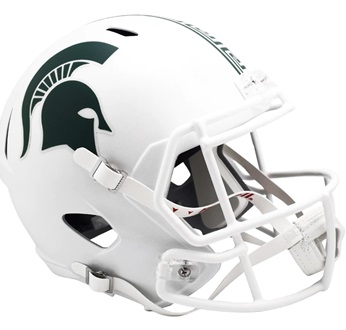 Michigan State Spartans Authentic 2023 White Speed Football Helmet