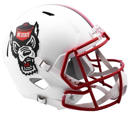 North Carolina State Replica White Speed Football Helmet