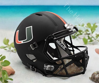 University of Miami Hurricanes Replica Black Speed Football Helmet