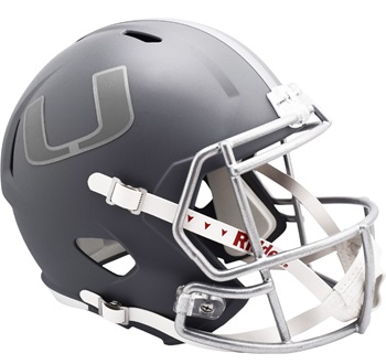 University of Miami Hurricanes Replica Alt. Slate Gray Speed Football Helmet