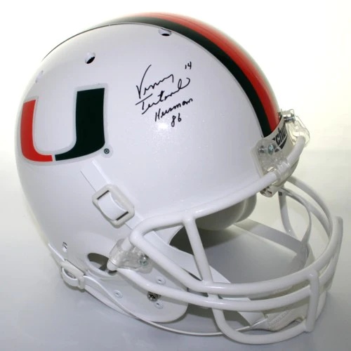 Vinny Testaverde Autographed Miami Hurricanes Helmet