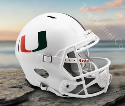 University of Miami Hurricanes Replica White Speed Football Helmet