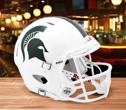 Michigan State Spartans Authentic White Speed Football Helmet