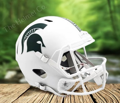 Michigan State Spartans Authentic 2023 White Speed Football Helmet