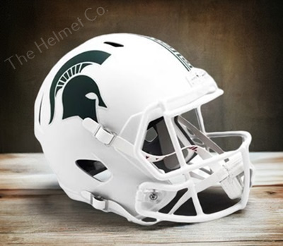 Michigan State Spartans Replica White Speed Football Helmet