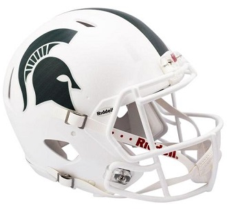 Michigan State Spartans Authentic White Speed Football Helmet