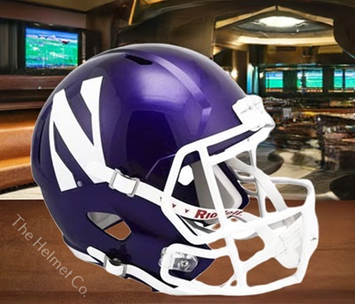 Northwestern Wildcats Replica White Mask Speed Football Helmet