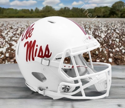 University of Mississippi Ole Miss Rebels Authentic White Speed Football Helmet