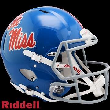 University of Mississippi Ole Miss Rebels Authentic Powder Blue Speed Football Helmet