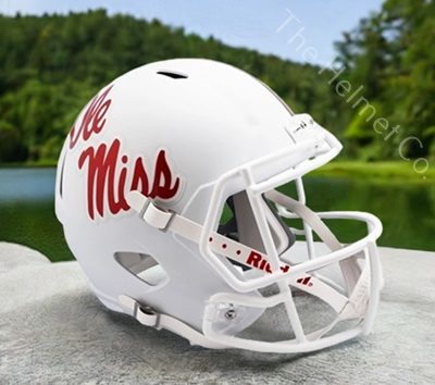 University of Mississippi Ole Miss Rebels Replica White Speed Football Helmet