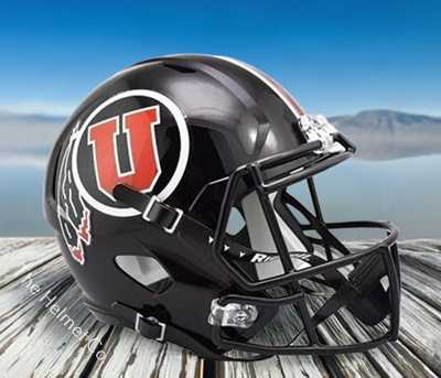 University of Utah Utes Replica Black Speed Football Helmet