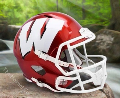 University of Wisconsin Badgers Replica Flash Speed Football Helmet