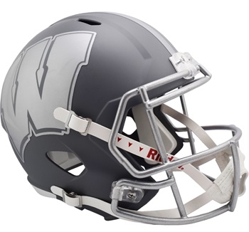 University of Wisconsin Badgers Replica Alt. Slate Gray Speed Football Helmet